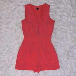 Express Coral Pink Ruffled Romper Size 0